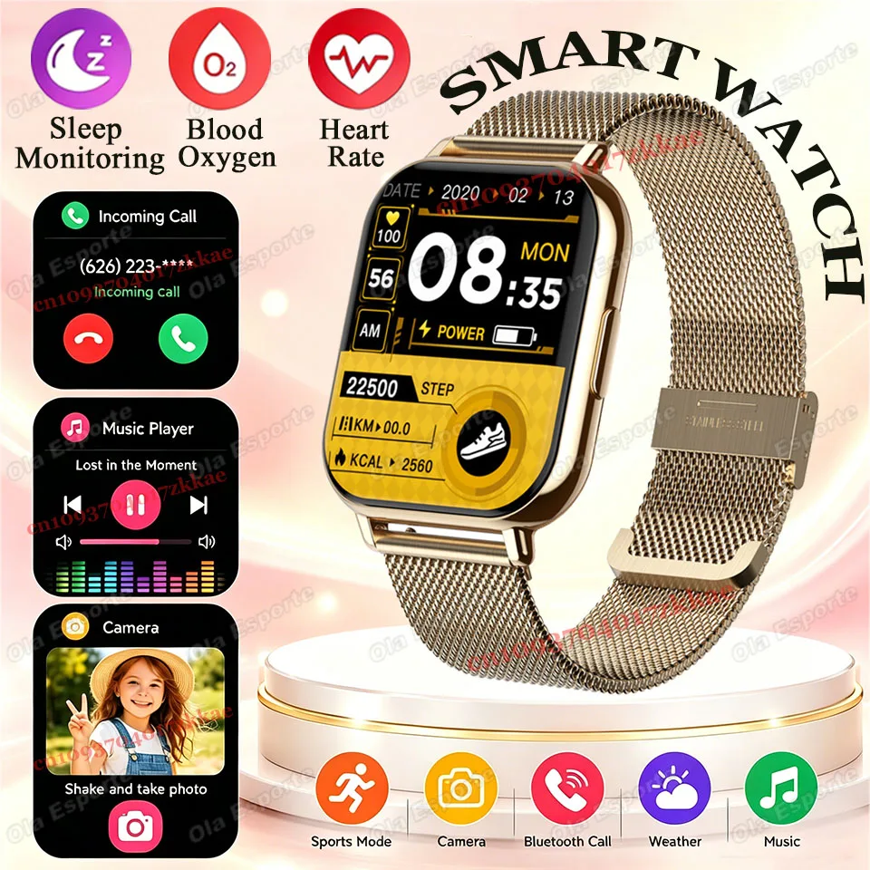 2026 Upgraded Smart Watch Heart Rate Blood Oxygen/Pressure Sleep Monitoring Bluetooth Call Voice Assistant Sports Smartwatch NEW