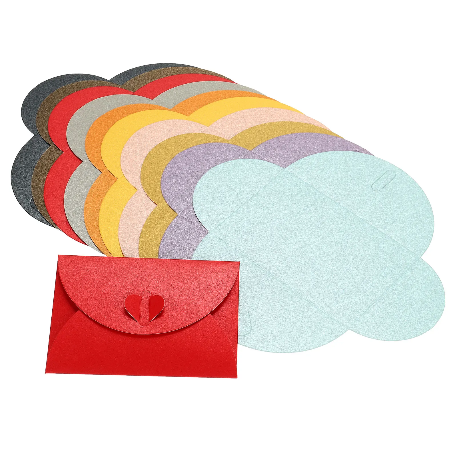 50 pz Mini busta colorata cartone spesso piccolo pieghevole fai da te buste di carta perlata autobloccante fibbia lettera regalo carta di copertura