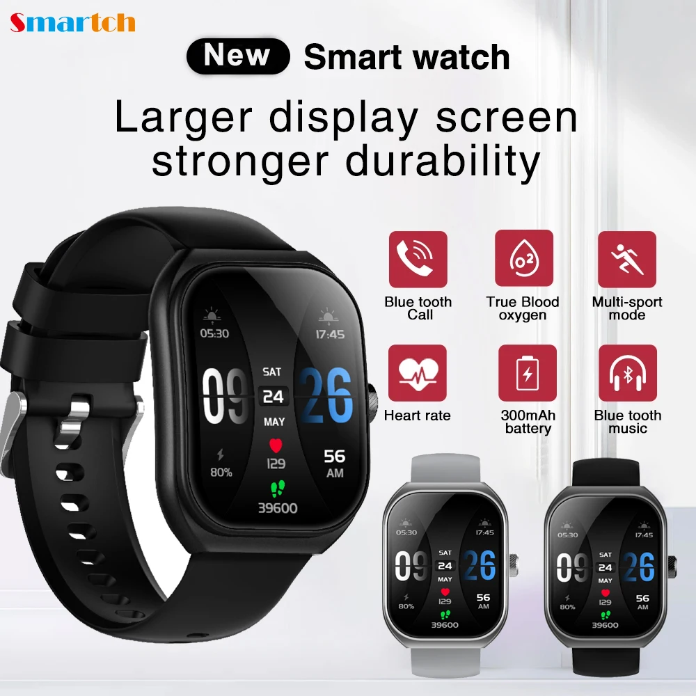 

2.01" 3D Curved Screen Smartwatch Waterproof Blue Tooth Call Smart Watches Men Health Heart Rate Monitoring Sleep Sports Fitness