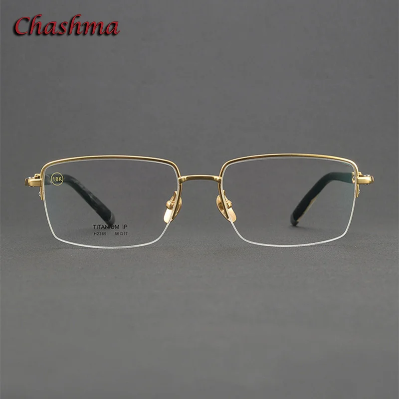 Chashma Prescription Glasses Frame Pure Titanium Circle OX Horn Tips High End Eyeglasses Spectacle for Correction Myopia Lenses