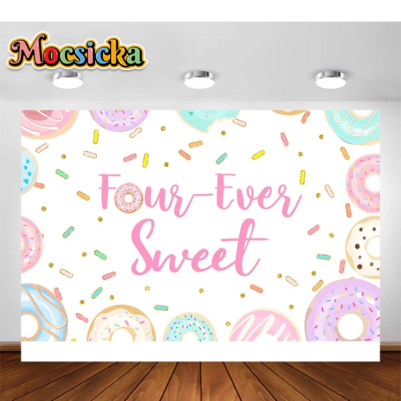 

Candy Bar Theme Backdrop Decor Ice Cream Car Cupcake Lollipop Sweet Baby Birthday Party Photography Background Photo Studio