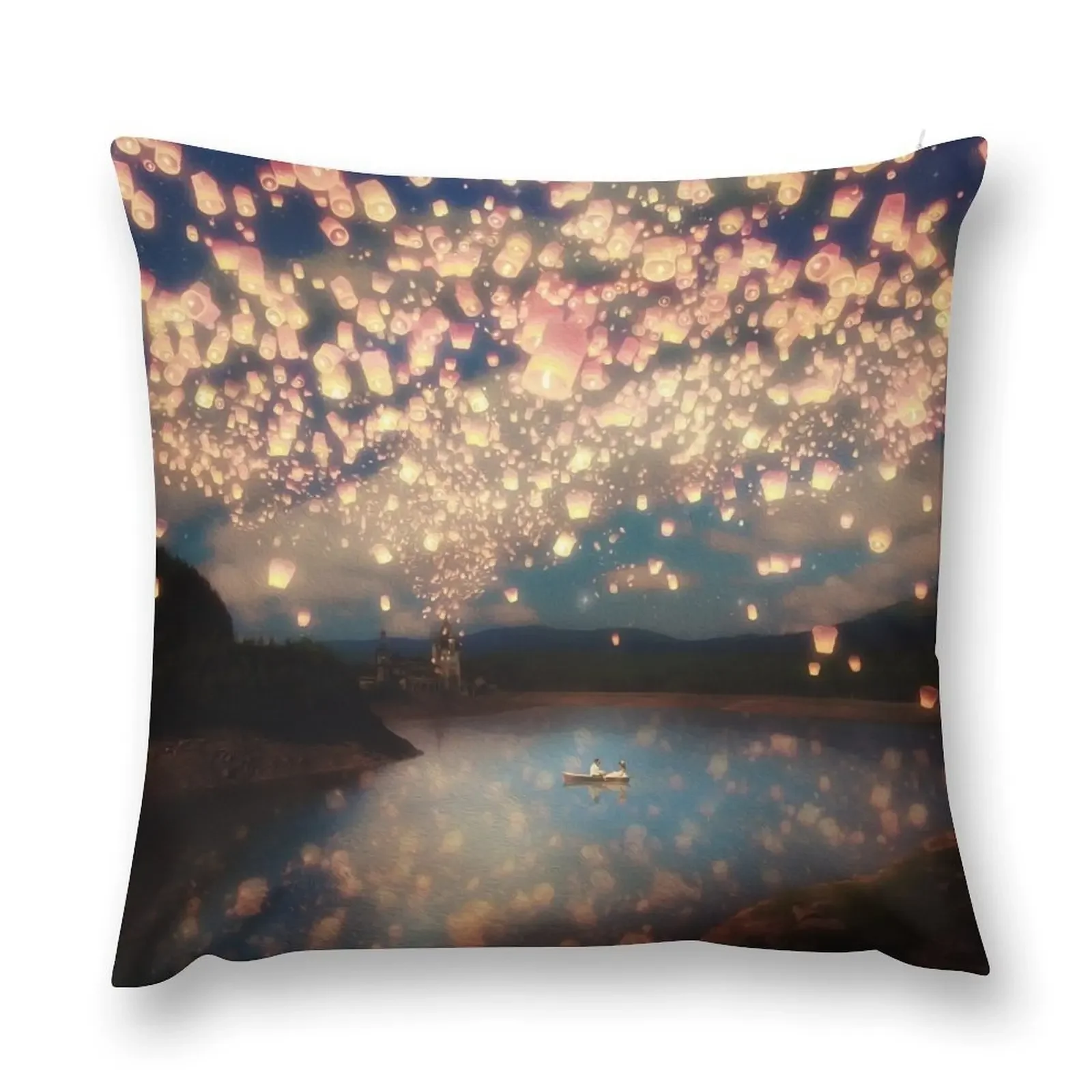 Wish Lanterns for Love Throw Pillow Christmas Pillows Decorative Cushions pillow