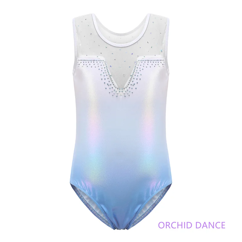 2024 New Coming High Quality Cheap Sleeveless Kids Girls Children Tank Rhinestones Rhythmic Gymnastics Leotards