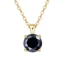 Classic Yellow Gold Cubic Zirconia Pendant 18K Silver Plated - Gold Black