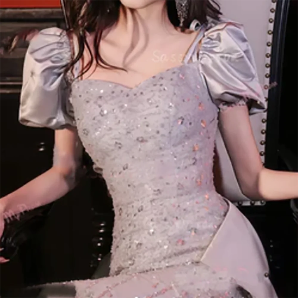 Elegante Schatz-Pailletten-Schleife mit Schnürung, Meerjungfrau, formelle Abendkleider, Geburtstagsfeier, Abschlussball-Kleider, individuell gestaltet