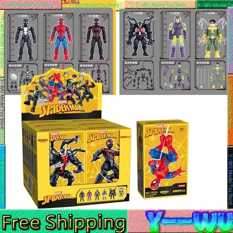 

Fondjoy Spider Man Figure Miles Morales Blind Box Assembles Building Blocks Venom Doctor Octopus Green Goblin Figurine Custom