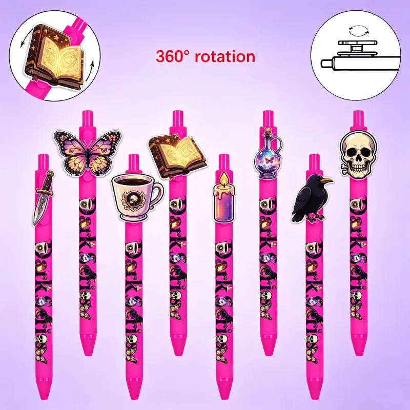 

7 pieces of creative ballpoint pens - rotating pattern signature pens - patterned random gift pens