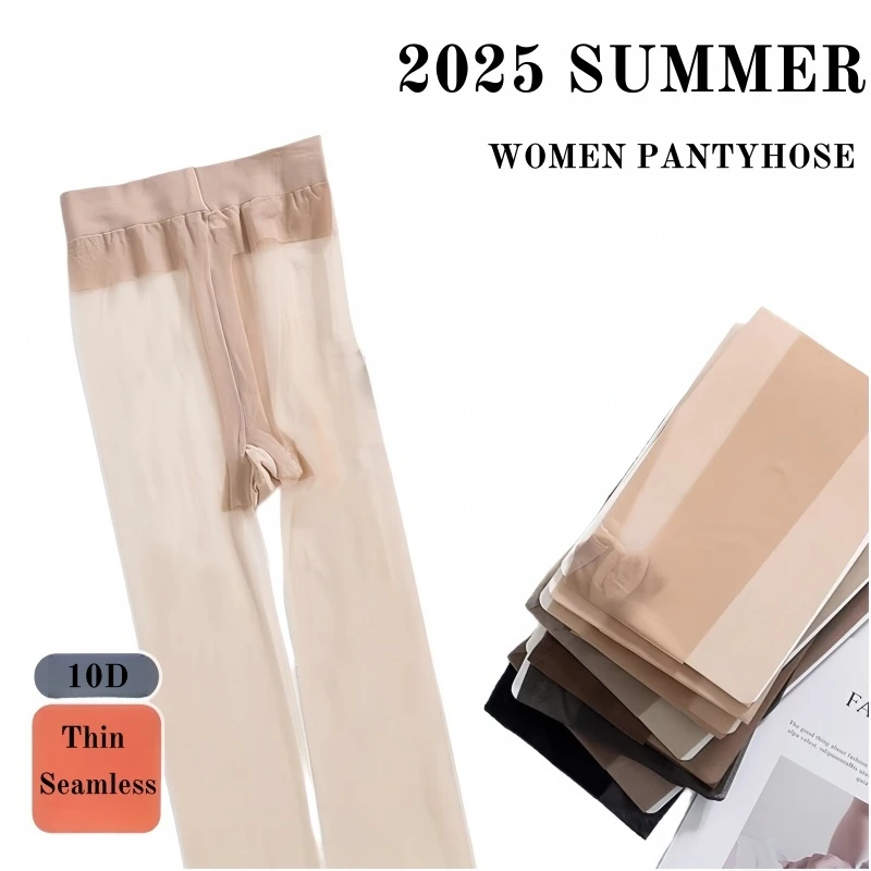 

New 10D Sexy Summer Tights for Women Transparent Pantyhose Ultra-thin Sheer Stretchy Nylon Stockings Breathable Collants Femme