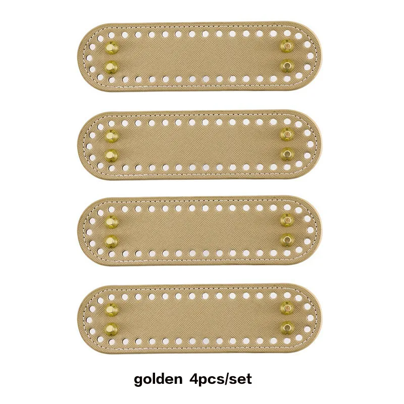 4 Stück DIY handgefertigte gewebte Taschenböden aus PU-Leder, gestrickte Taschenbodenplatten, Gepäckbodenzubehör (18 cm) S000517 – Detail 6