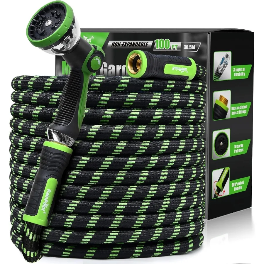

Metal Garden Hoses for Yard 100 ft Nokink 304 Stainless Steel Water Hose 100ft with 10in1 Adjustable Nozzle Brass Connection Sw