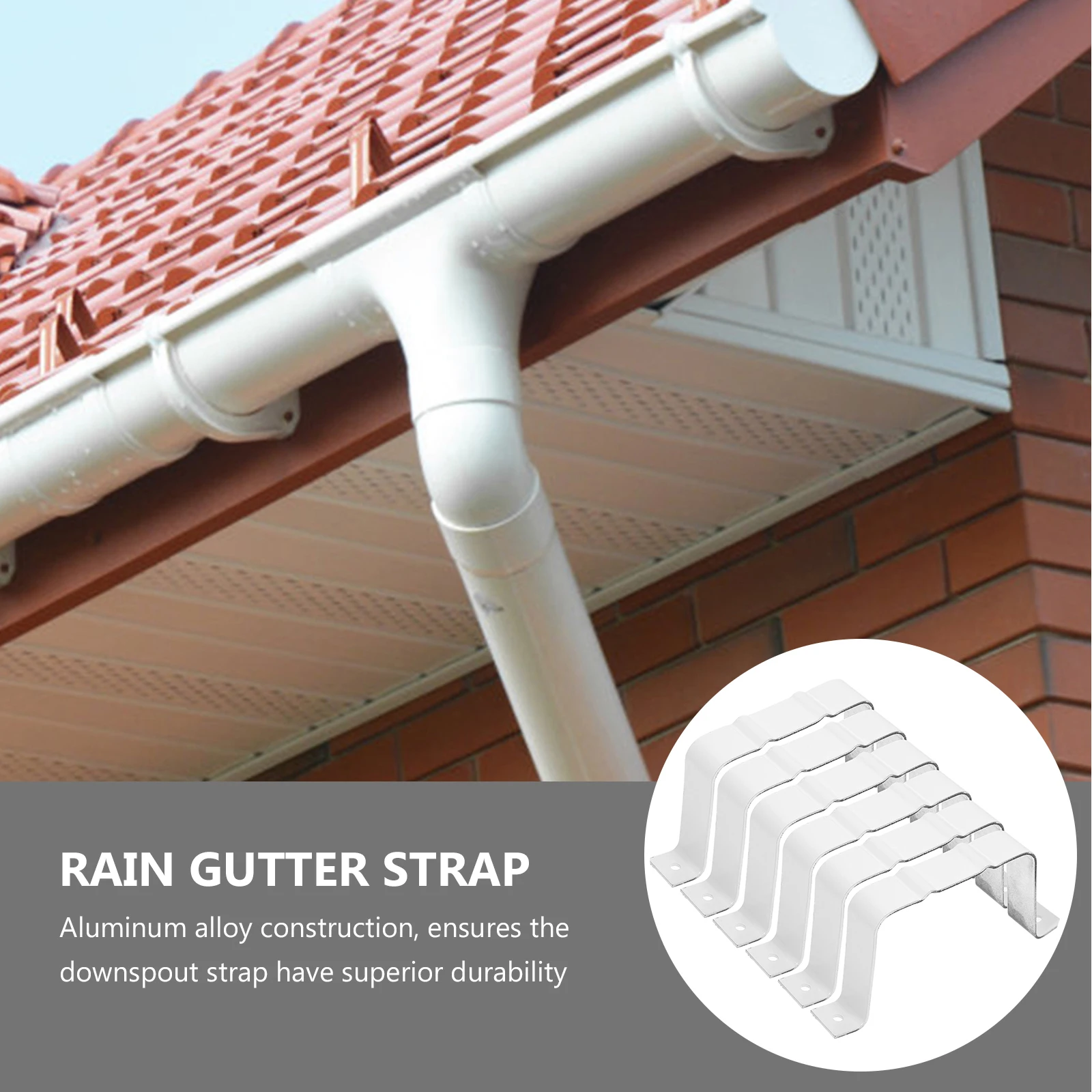 

1 set 100X80 Aluminum Alloy Positioner White Downspout Adapter Gutter Connector Drainage Extender Bracket Hidden Pipe Support