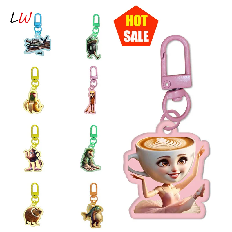 

Italian Brainrot Acrylic Animals Keychains For Accessories Funny Sigma Skibidi Rizz Cat Silly Meme Keyrings Pendants Gifts