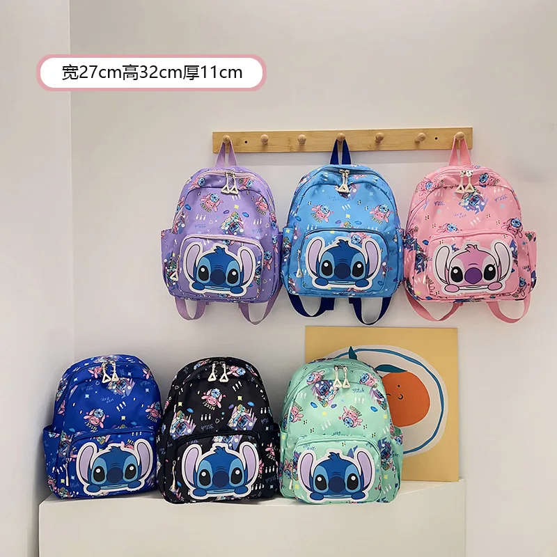 

Stitch Backpack Cartoon Cute Figure Polychrome Waterproof Material Kindergarten Children Both Shoulders Casual Portable Outing
