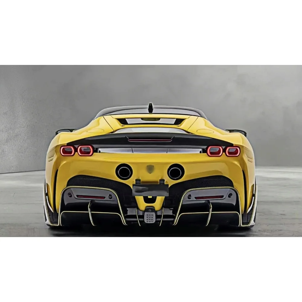 

Модификация автомобиля: задний диффузор и спойлер в стиле M из сухого карбона, подходит для Ferrari SF90