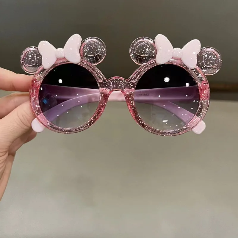 New Cute Crystal Bow Girls Children Sunglasses Fashion Trend Personalized Cartoon Sun Glasses Kids Shiny Eyewear