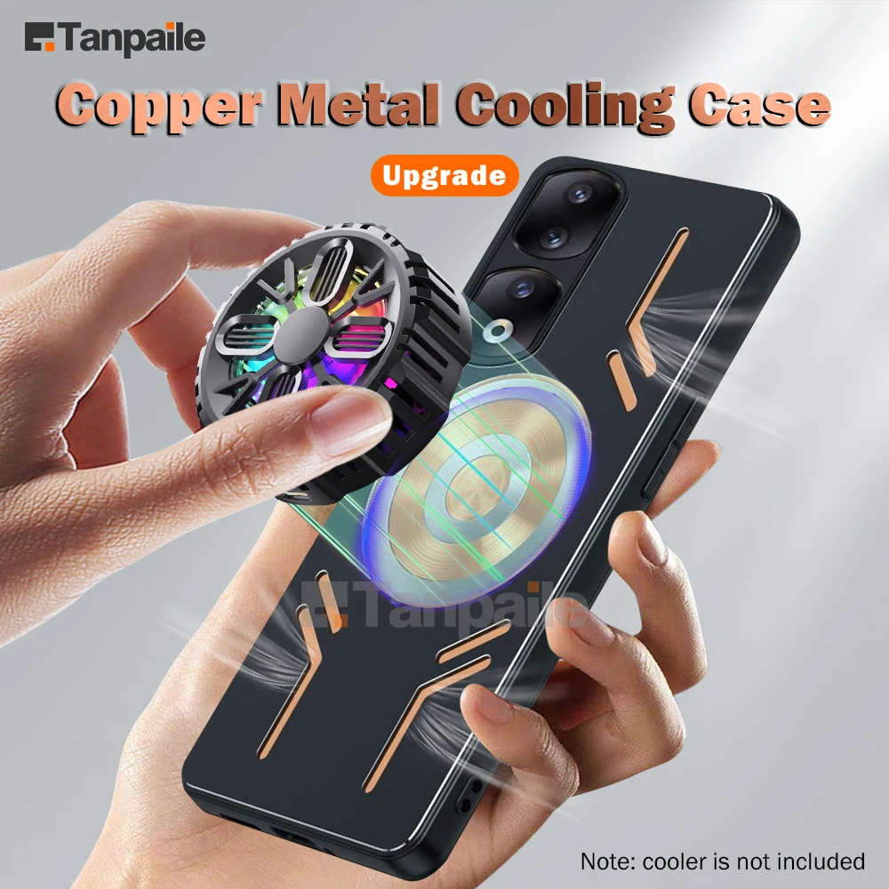 Magnetic Cooling Phone Case For Huawei Honor 90 Pro 80 Flat GT 70 Shockproof Copper Heat Dissipation Metal Back Cover