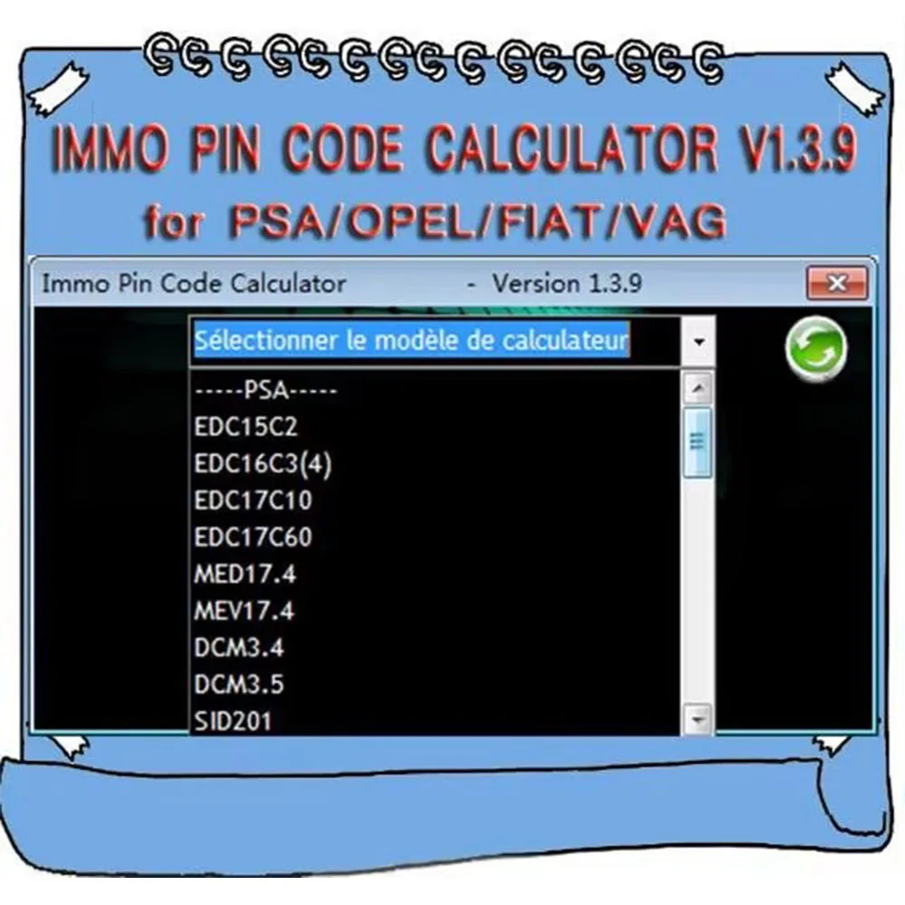 Pin Code Calculator V1.3.9 Repair equipment Diagnostic software Pin Code Calculator IMMO 1.3.9 obd2 scanner Code reader VCI