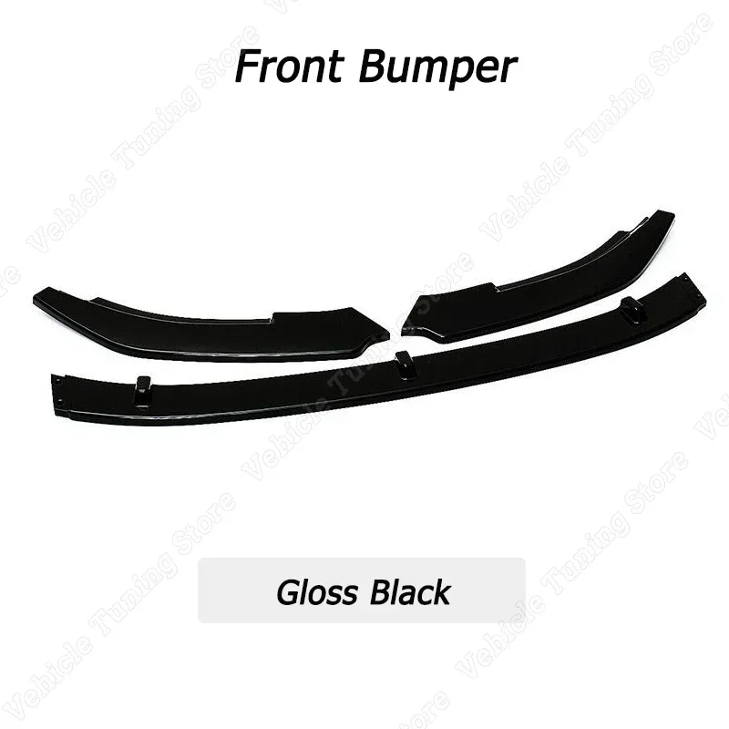 For VW Golf 6 MK6 GTI 2009-2013 Car Front Bumper Lip Rear Trunk Roof Spoiler Wing Rear Bumper Diffuser Body Kits Gloss Black ABS