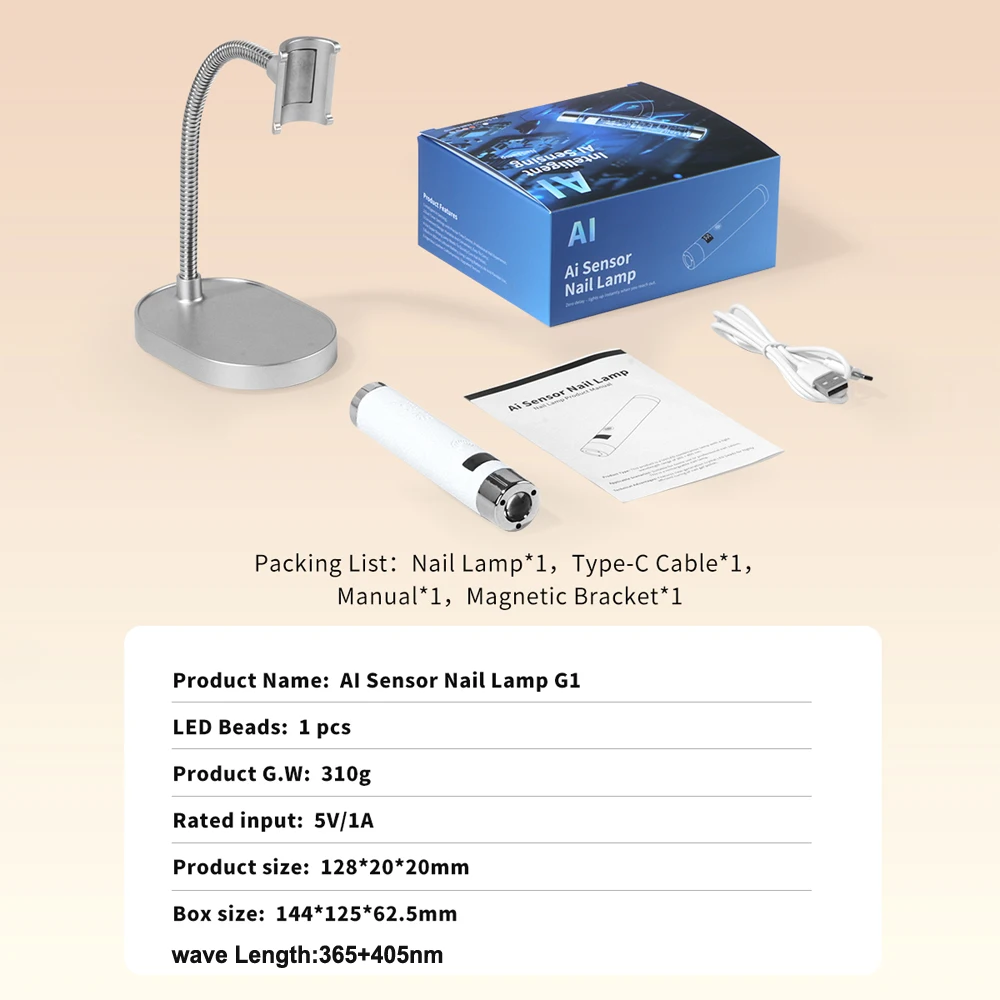 Ai Sensor Nail Lamp UV LED Mini Lamp Rechargeable Cordless Lamp Desktop and Handheld Drying Light Curing All Nail Gel Quickly