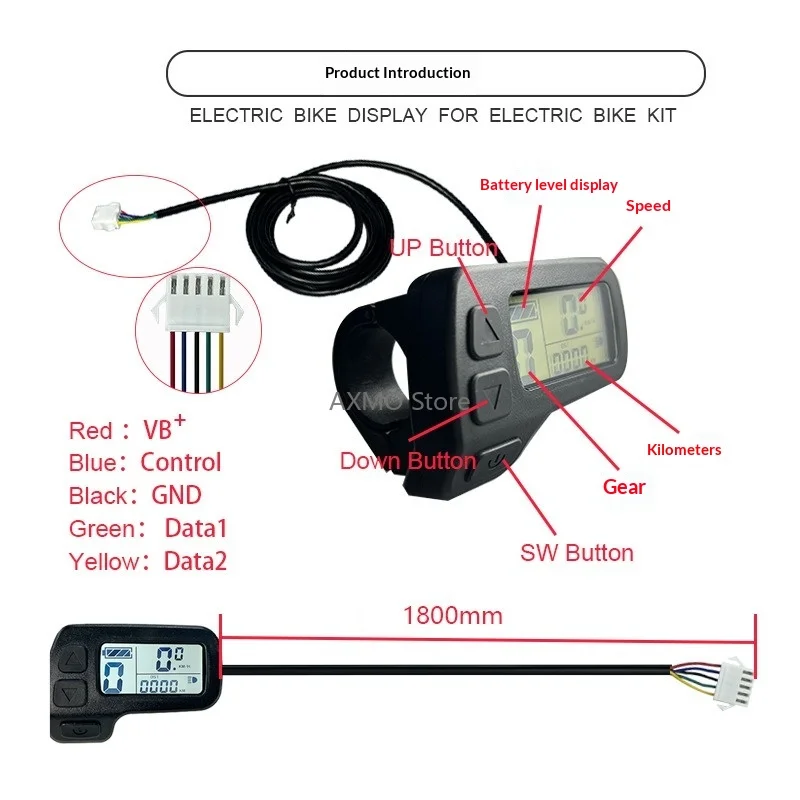 

24/36/48V Electric Bicycle LCD Display for Kunteng KT-LCD 11 LCD Display with Standard SM Plug Connector E-Bike Accessories