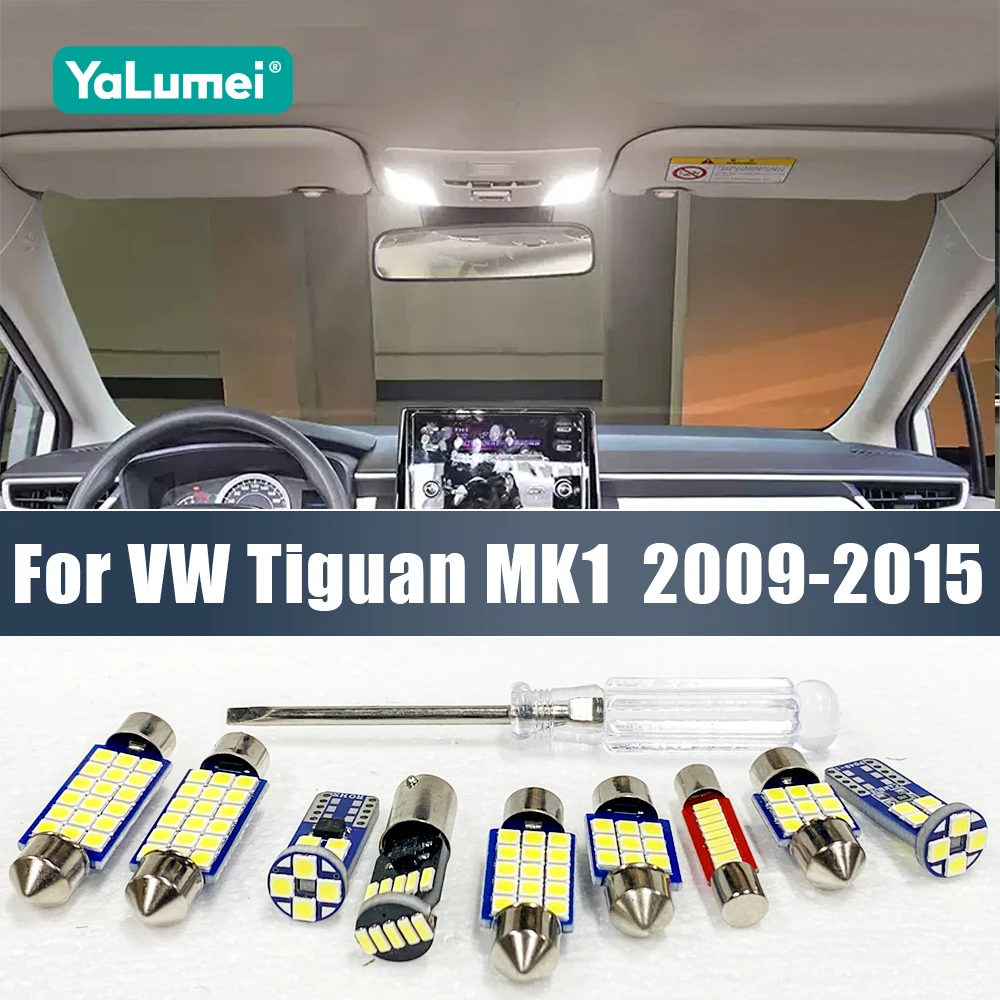 Für Volkswagen VW Tiguan MK1 2009 2010 2011 2012 2013 2014 2015 8 Stück Auto-LED-Glühbirnen Innenraumleselampe Kofferraumbeleuchtung Zubehör