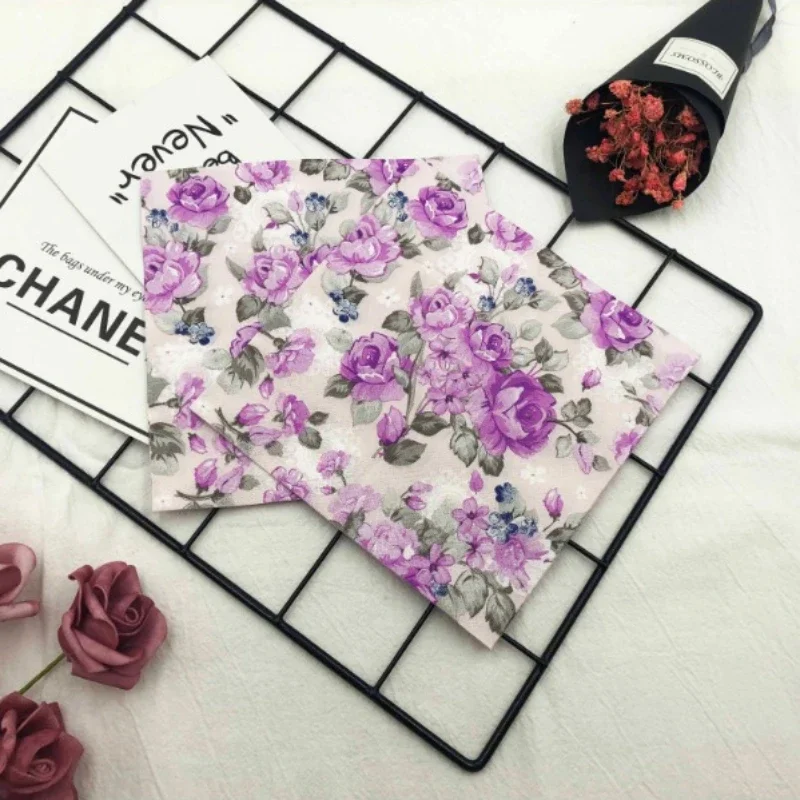 20pcs/pack Colourful Printed Napkins 2 Ply Purple Flowers Lipstick Paper Western Restaurant Wedding Wine Glass Flower Paper