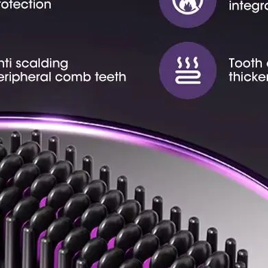 

Hair Straightener Brush with LCD Display Cordless USB Charging Straightener Portable Mini Straightening Brush for Home Travel