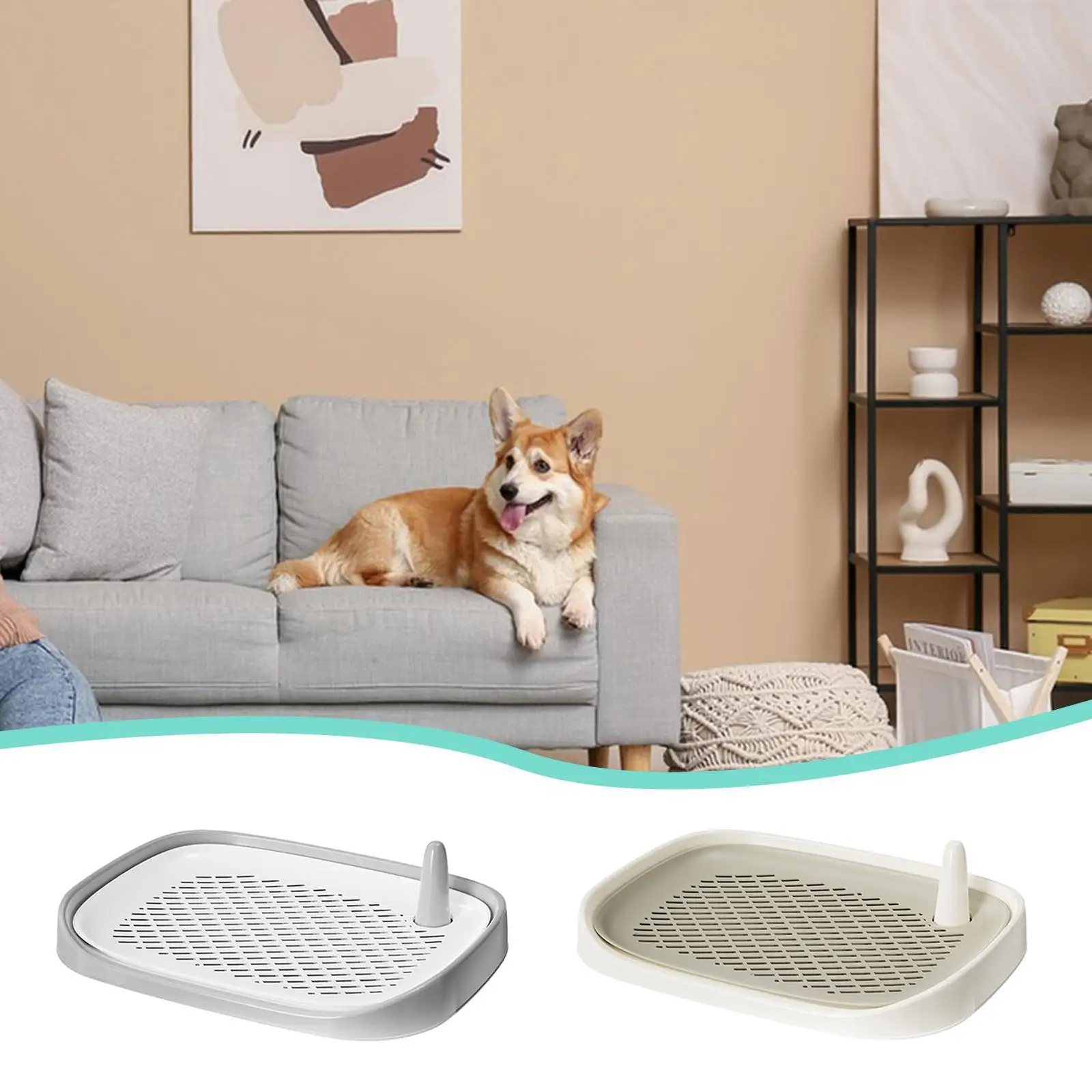 

Поднос для горшка для собак с колонной Wee Training Pad Съемный домашний ящик для собачьего туалета Товары для домашних животных Собачий туалет для квартиры Гостиная