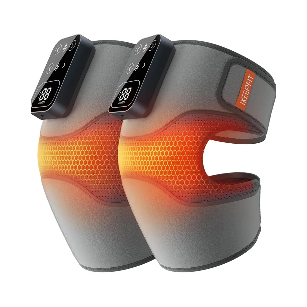 مدلك الركبة اللاسلكي MAXwarm 4.0[2025 ترقية] دعامة الركبة تسخين كهربائي 5 مستويات حرارية 3 أوضاع تدليك لتخفيف الآلام