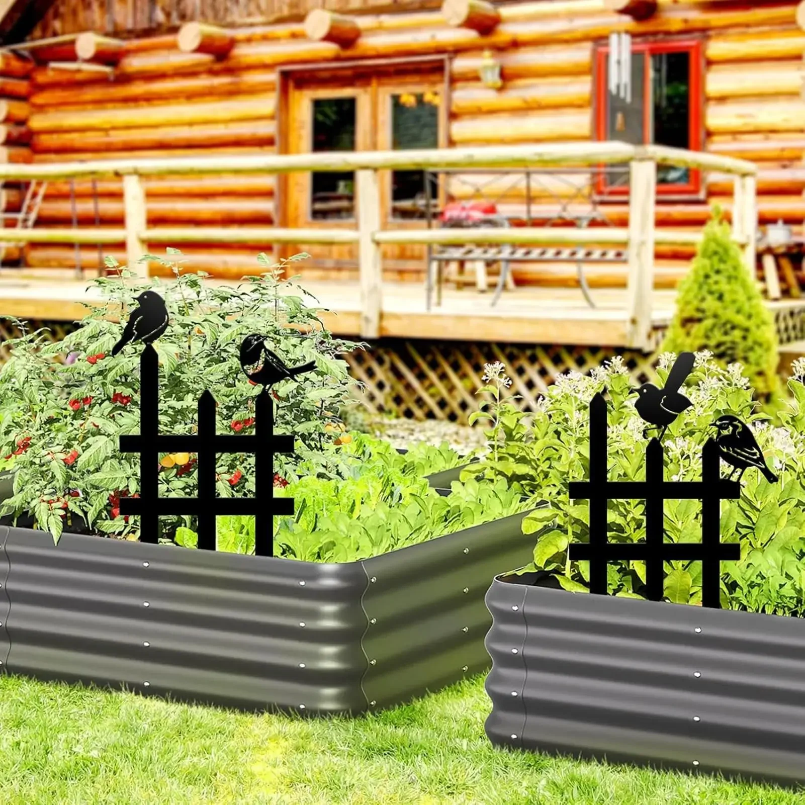 Mini Fence For Garden 3 Pieces Ground Bird Design Stake Barrier Ground Insert Fence For Garden Landscape Backyard Lawn Patio