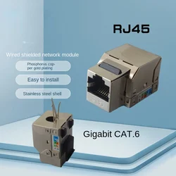 5 RJ45 Ethernet Keystone shielded jack clamp modules wall plugs CAT.6