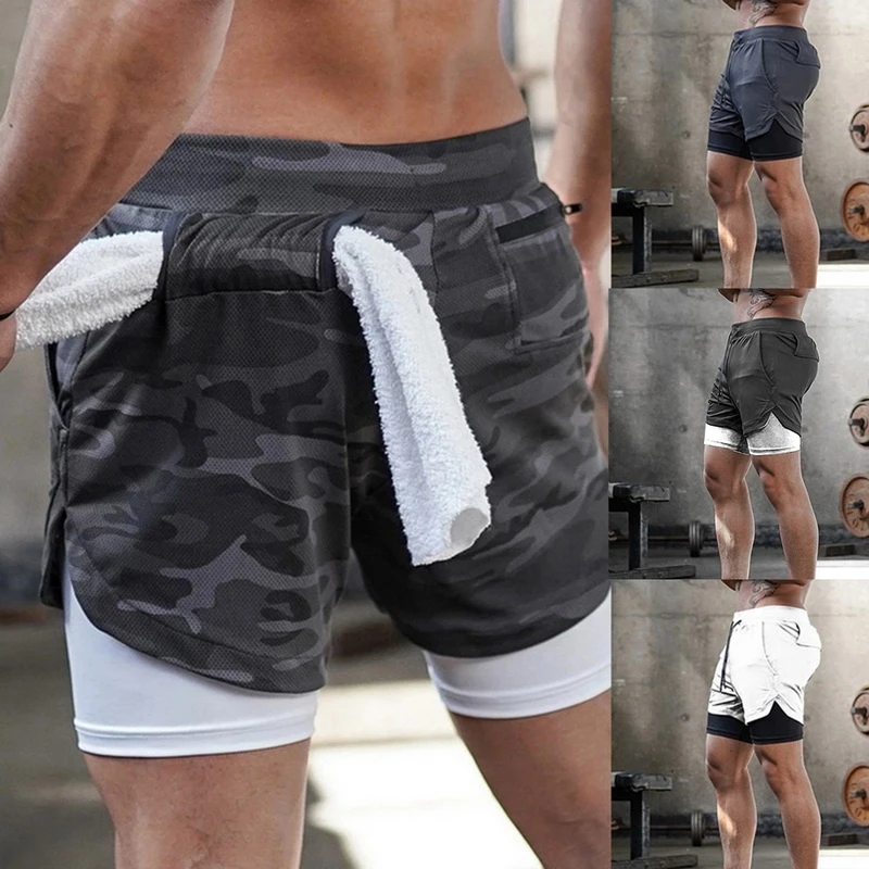 

Men's Shorts Running Shorts Quick Drying Sport Shorts Gyms Fitness Bodybuilding Workout Built-in Pockets Short pants Men