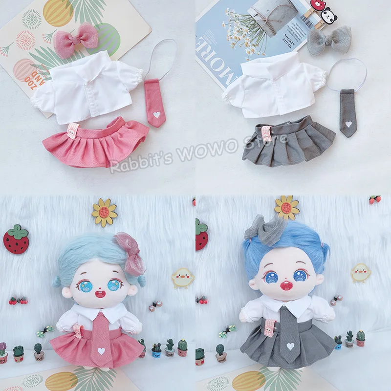 Doll Clothes for 20cm Idol Doll Outfit Accessories College Skirt Wedding Dress Hoodie Overall for Super Star Dolls Toys Gift