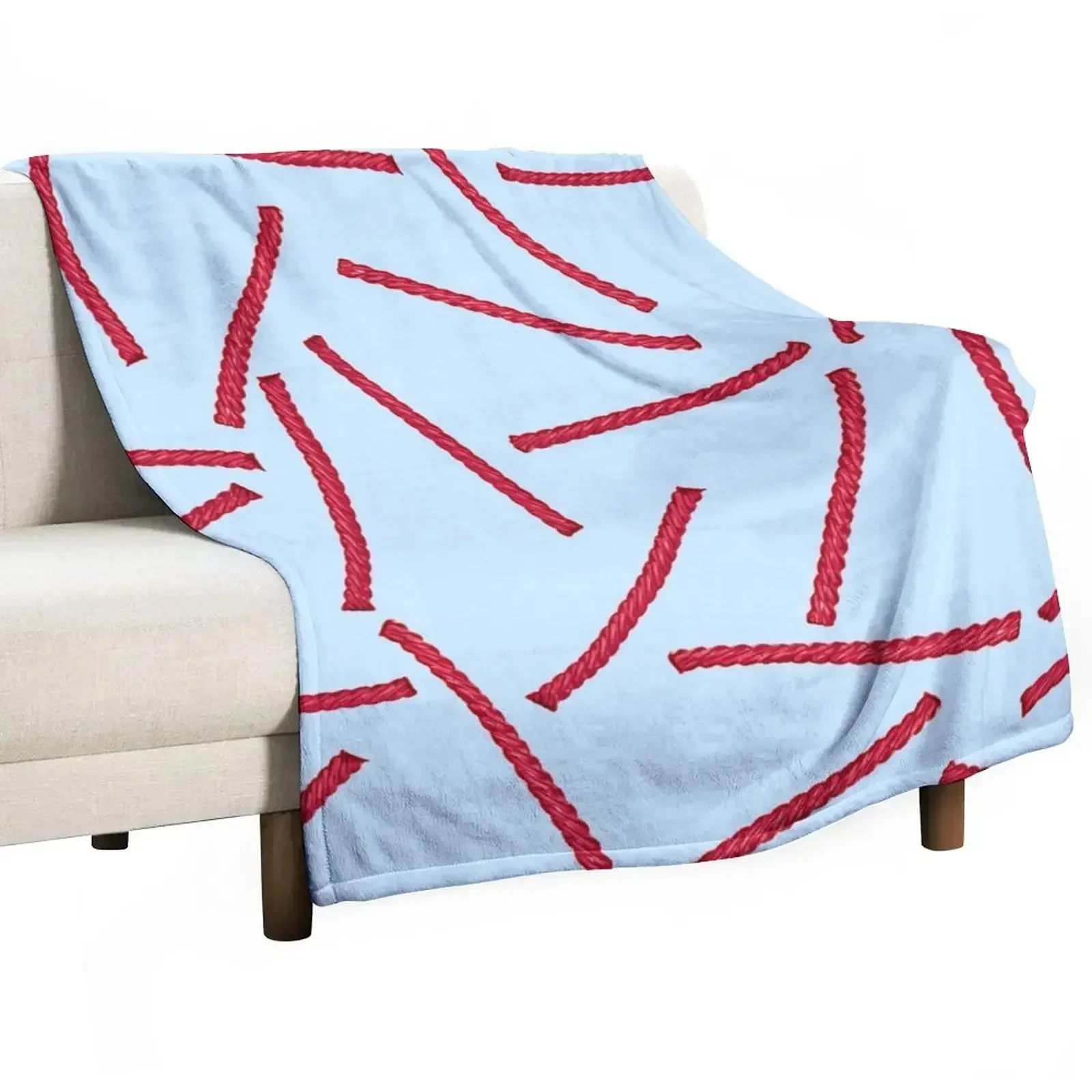 

Red Licorice Candy Throw Blanket Soft Comforter Hairys Bed Blankets