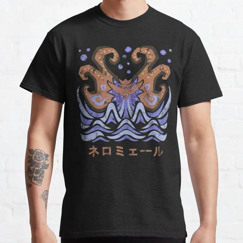 

Monster Hunter World Iceborne Namielle Kanji Retro gift t shirt Cartoon Video game MHW Graphic Tee Y2K Clothes All size tops