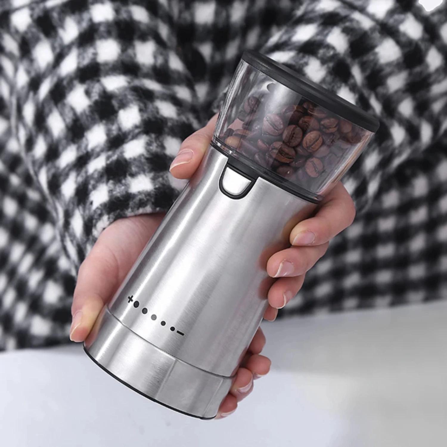 Coffee Bean Grinder USB Rechargeable Stainless Steel Manual Coffee Mill Machine Bean Grinders Kitchen Accessories