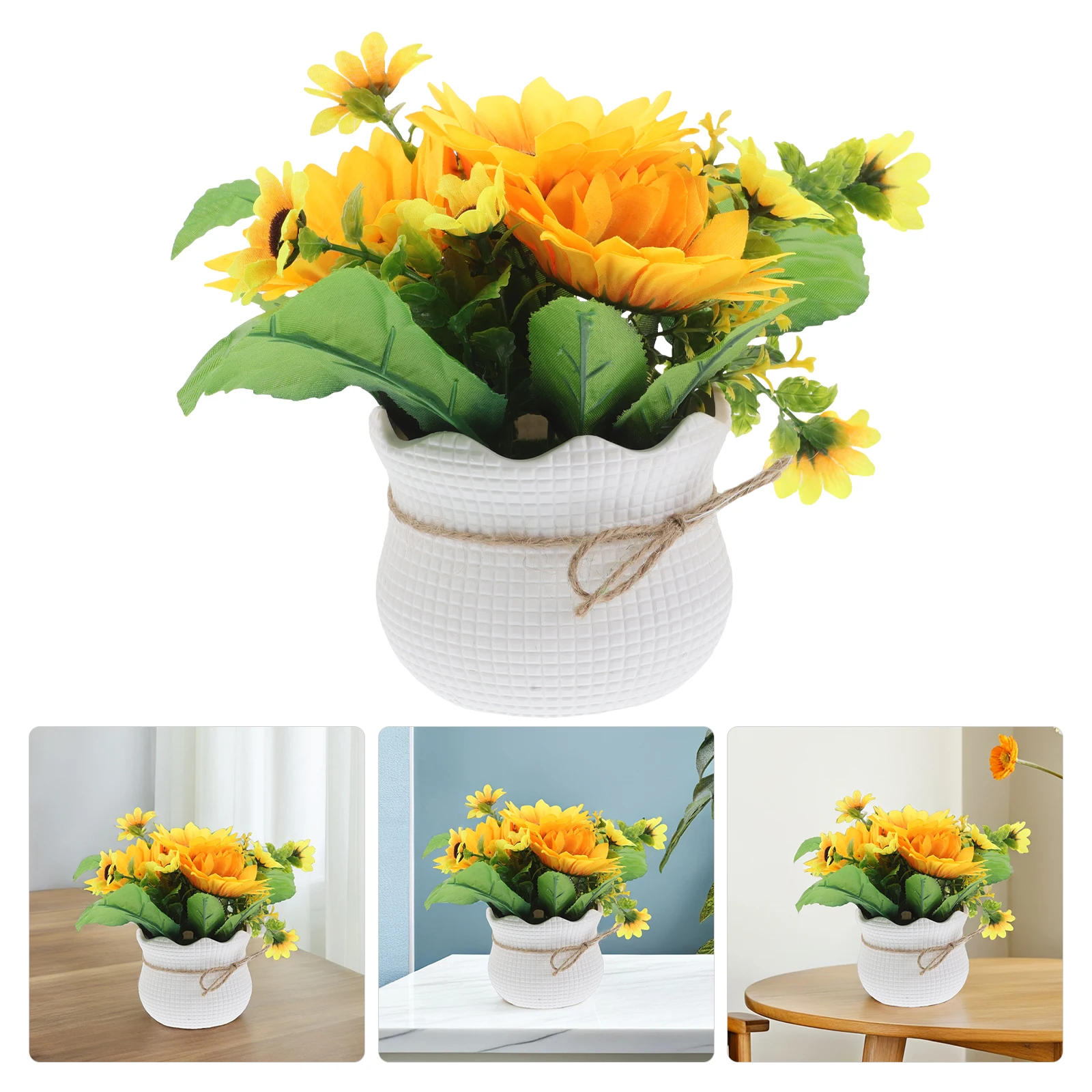 

Lifelike Artificial Plant Fake Greenery For Home Office Wedding Decor Artificial Flowers Pot Potted Sunflower Planter Indoor