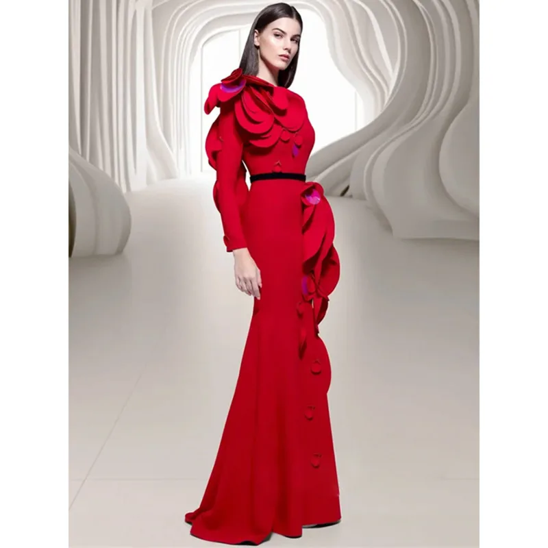 

[Vibe] Fashion Women's Solid Weight Loss Dress Round Neck Long Sleeve Patch Work Stickers Warm Dresses 2025 New Clothing New