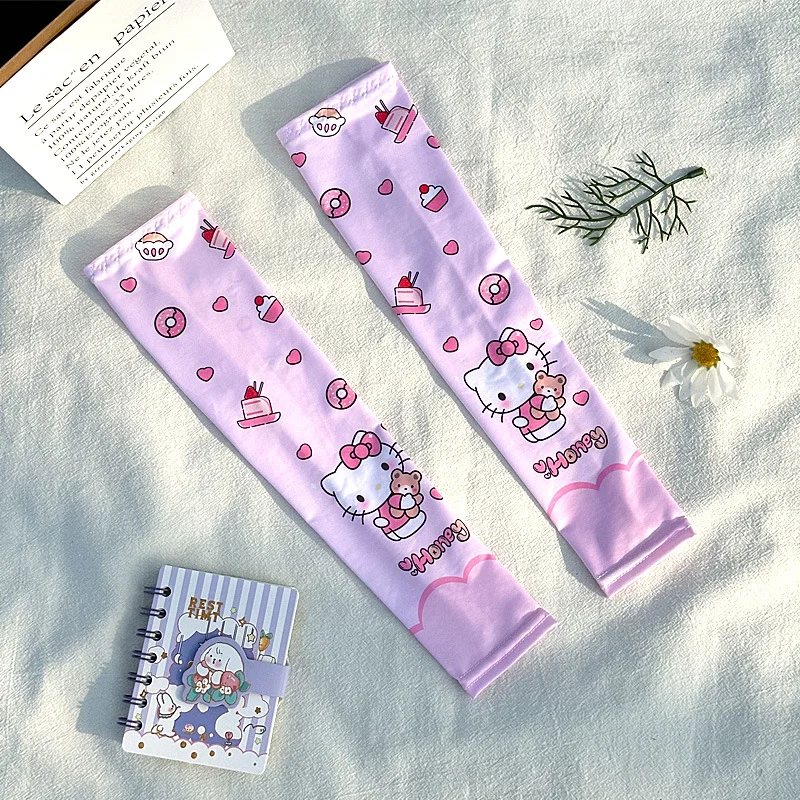 My Melody Cinnamoroll Kuromi Anime Manches de glace pour enfants, crème solaire d'été mignonne, protection solaire extérieure, cadeau