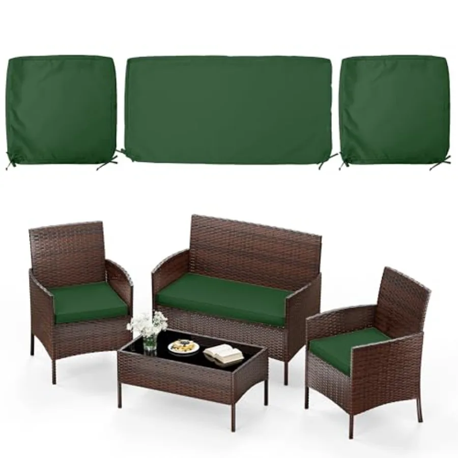 

3 Pack of Outdoor Seat Cushion Replacement Set Suitable for 4 Pieces of Wicker Rattan Furniture Terrace Guest Set Sofa Chair 36
