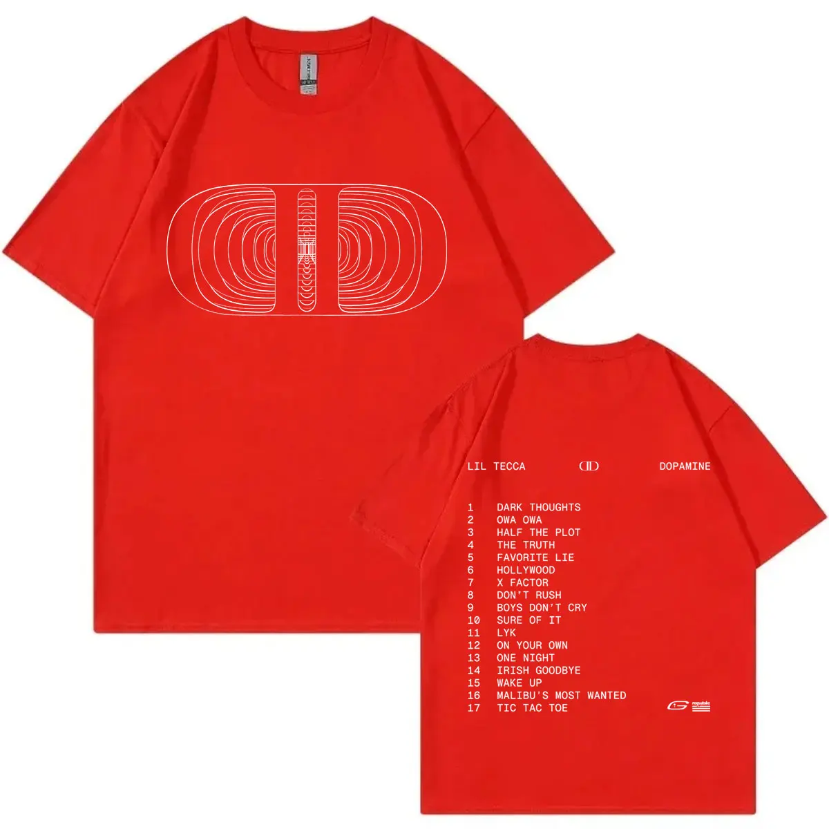 Rapper Lil Tecca Dopamine 2025 New Album Merch T-shirt Fashion Hip