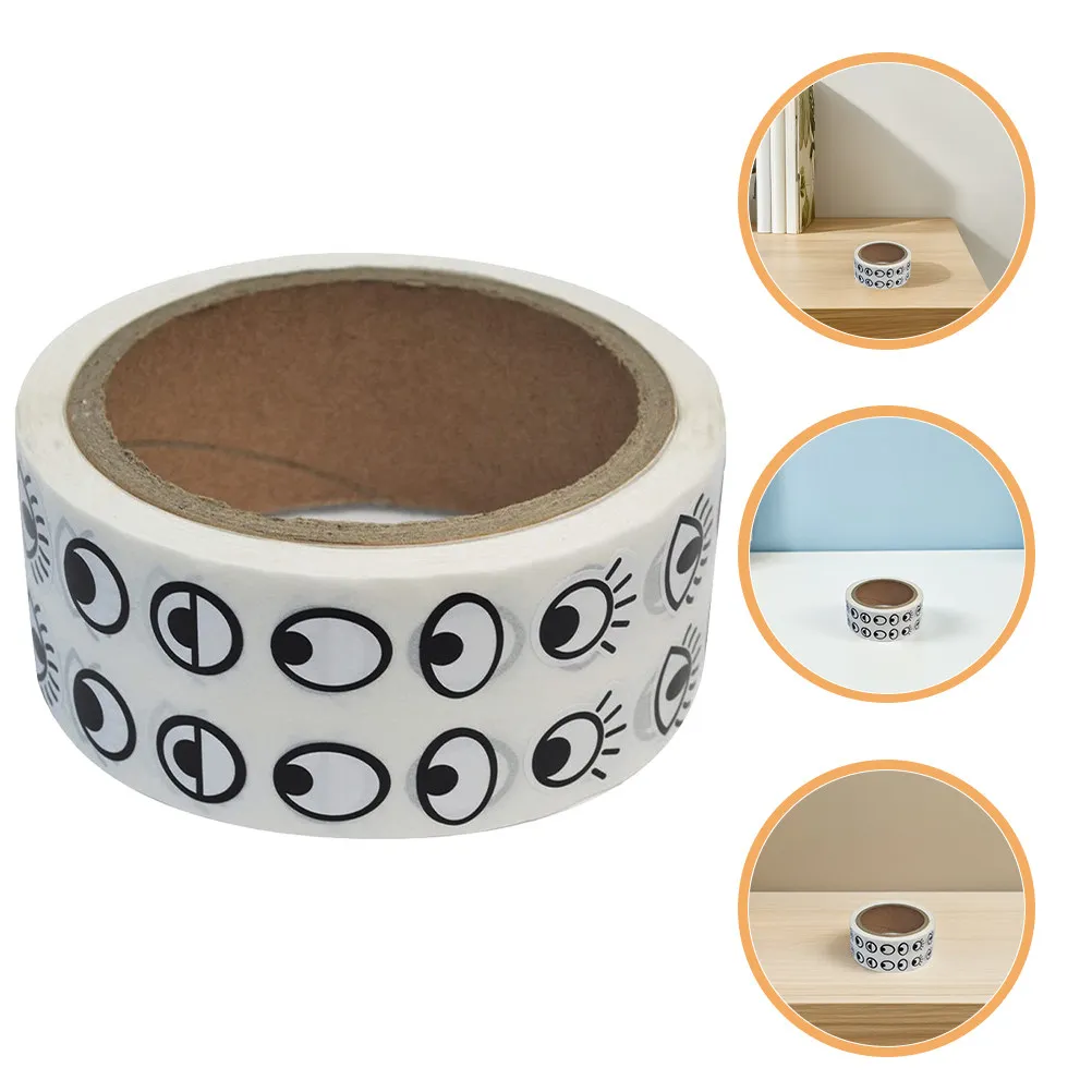 

Black and White Eye Stickers Labels Roll Self-Adhesive Easy Peel Stick Scrapbooking DIY Crafts Kindergarten Handmade Decorations