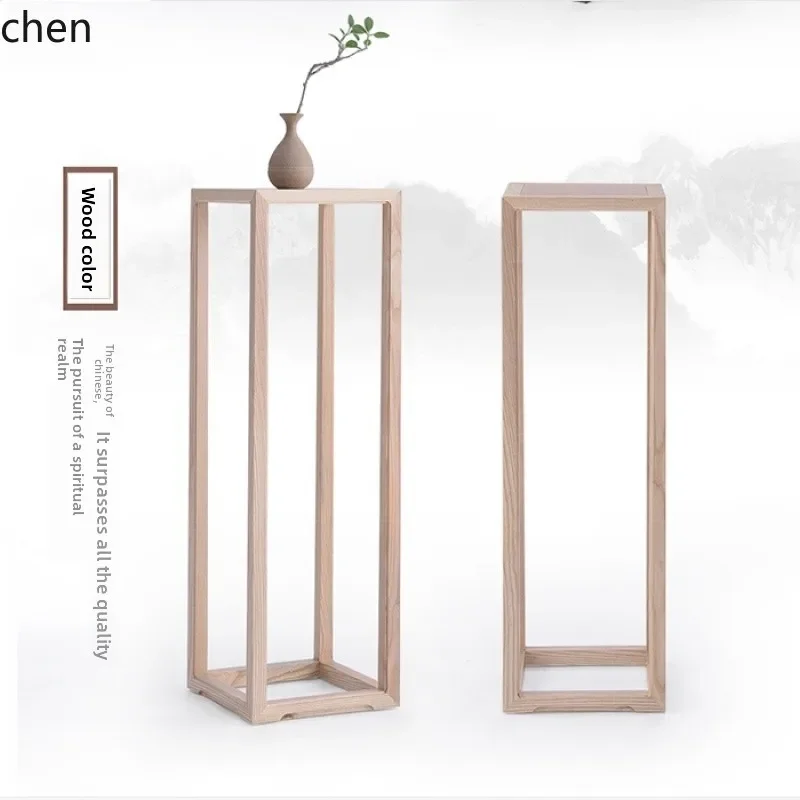 DSAnew Chinese flower stand shelf Zen solid wood floor-to-ceiling wooden indoor living room flower pot stand balcony