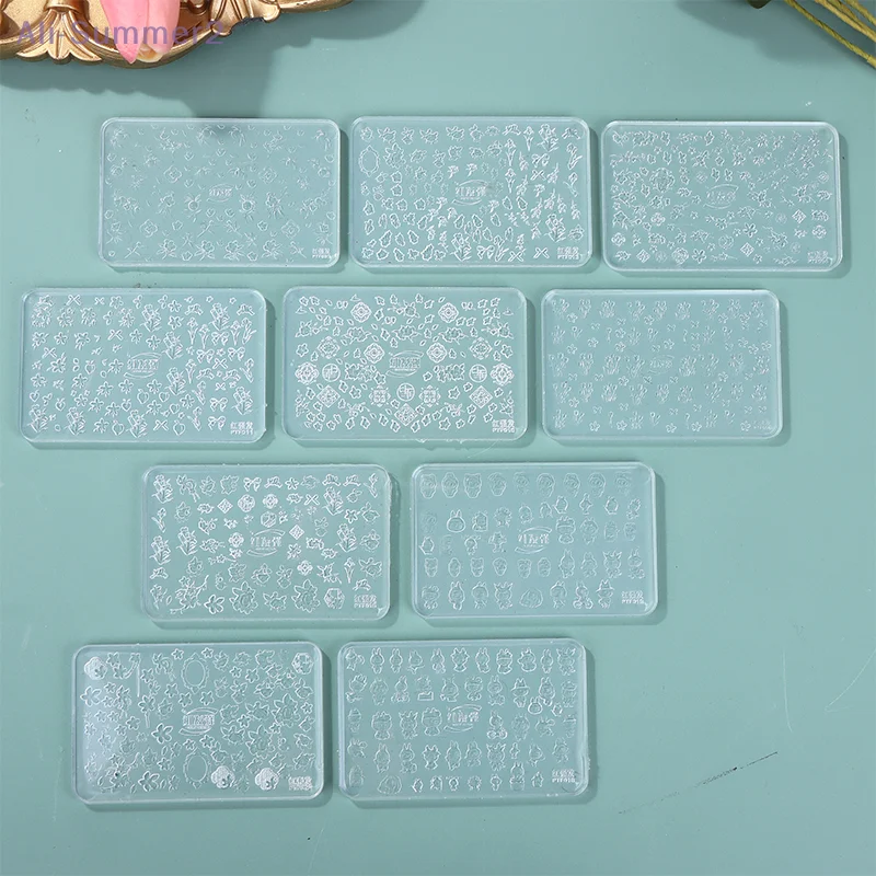 {MX} 3D漫画動物花柄シリコンネイルモールドネイルアートスタンピング転写プレートDIYマニキュアデコレーションツール