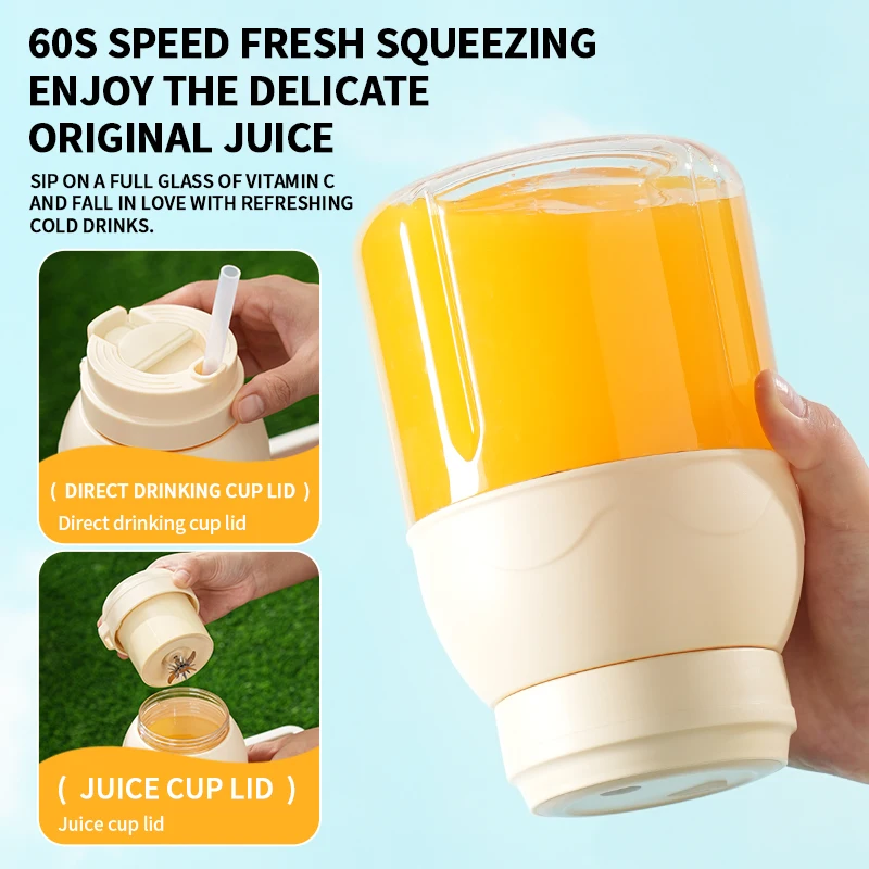 ماكينة عصير كهربائية كوب رياضي 800 مل محمول قابل لإعادة الشحن كوب عصير دلو خلاط مناسب للحليب المخفوق والعصائر