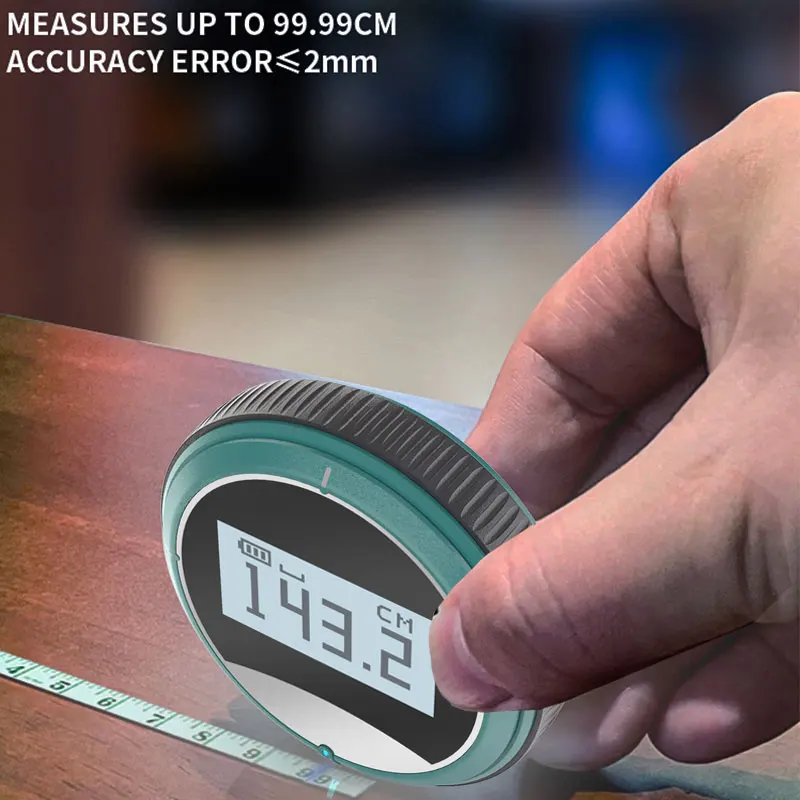 324 Ft Electronic Digital Tape Measure with LCD Display Digital Ruler Small Smart Long Distance Rolling Measuring Tool