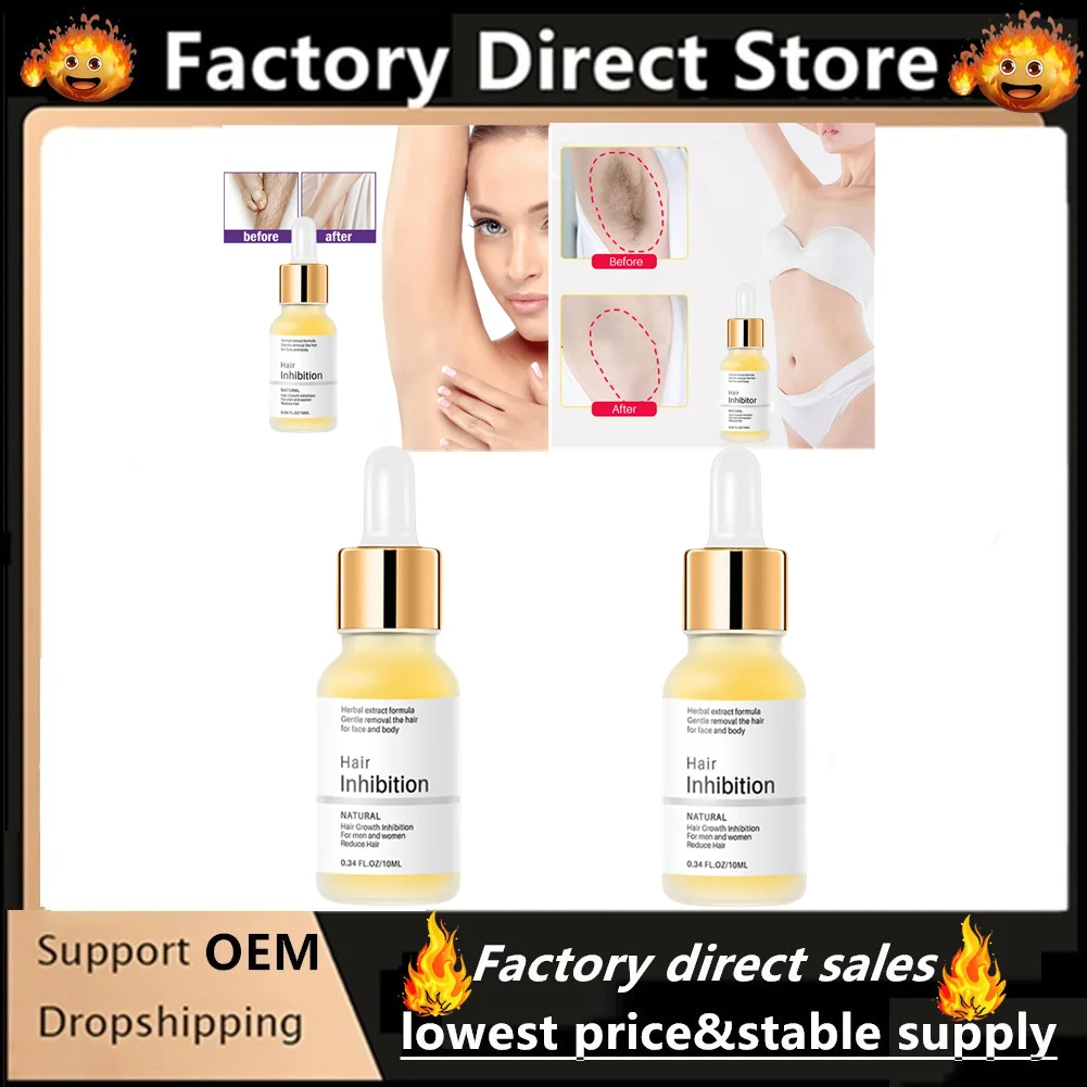 

2Pcs Permanent Hair inhibition Serum Painless Hair Remover Armpit Legs Arms Inhibitor Depilatory Hair Removal Cream Body Care