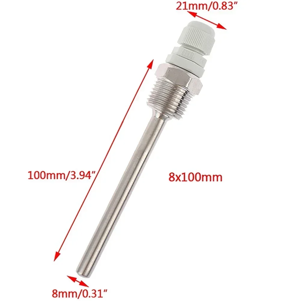 1pc Thermowell 30-200mm Thermowell 304 Stainless Steel 1/2 G Thread 1/2\