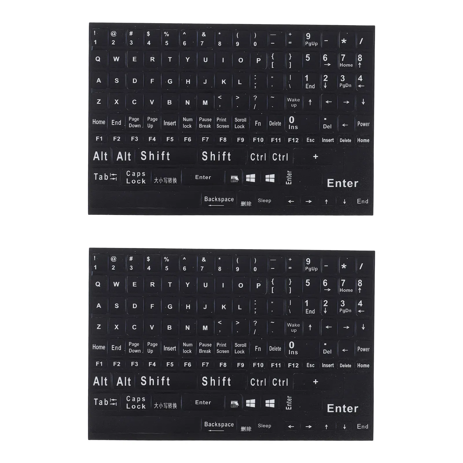 

2 Sheets Letter English Keyboard Stickers Computer Laptop Pvc Replacement Typing