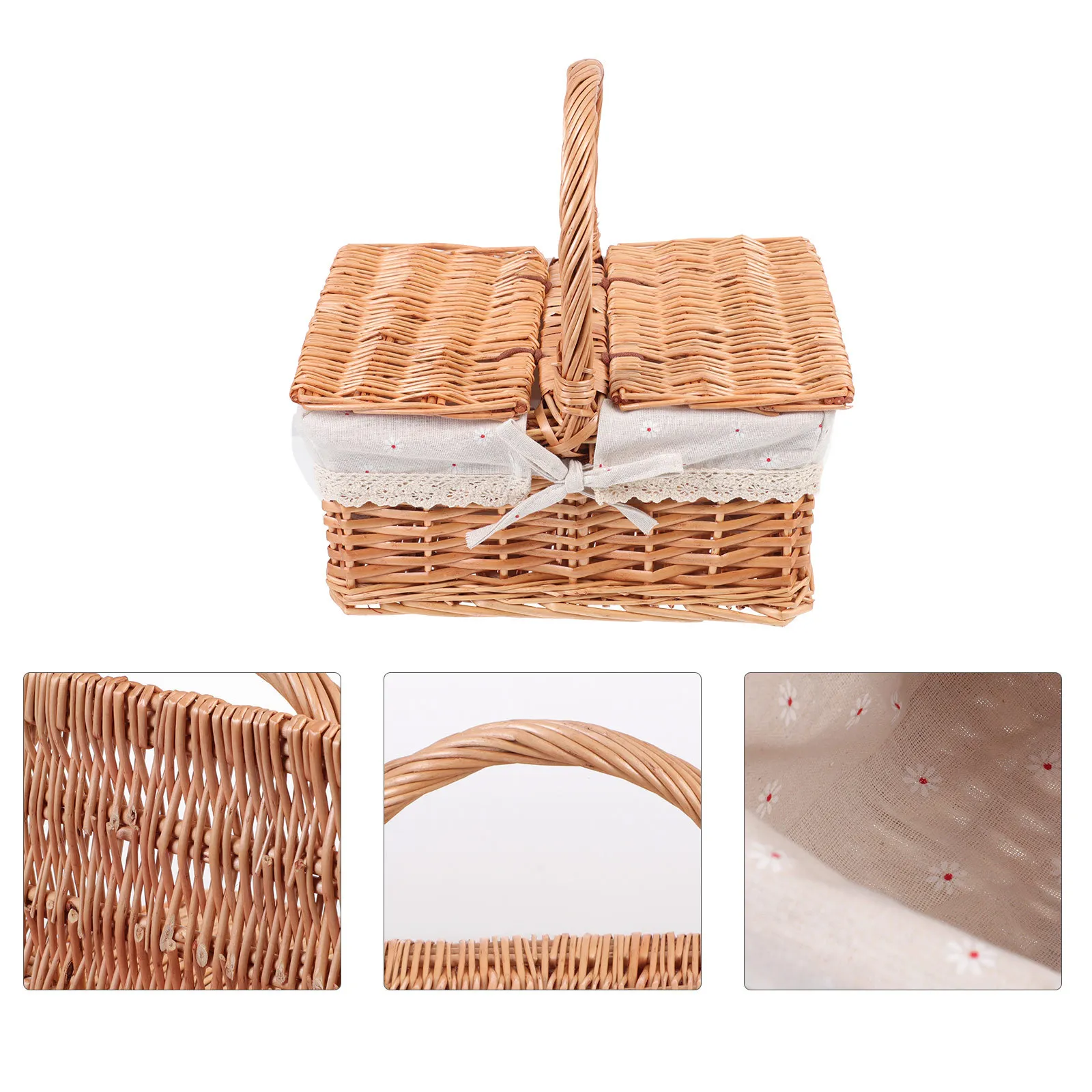 

1Pcs Sturdy Decorative Straw Storage Basket with Handle for Wedding Party Home Organizer Woven Storage Organizer